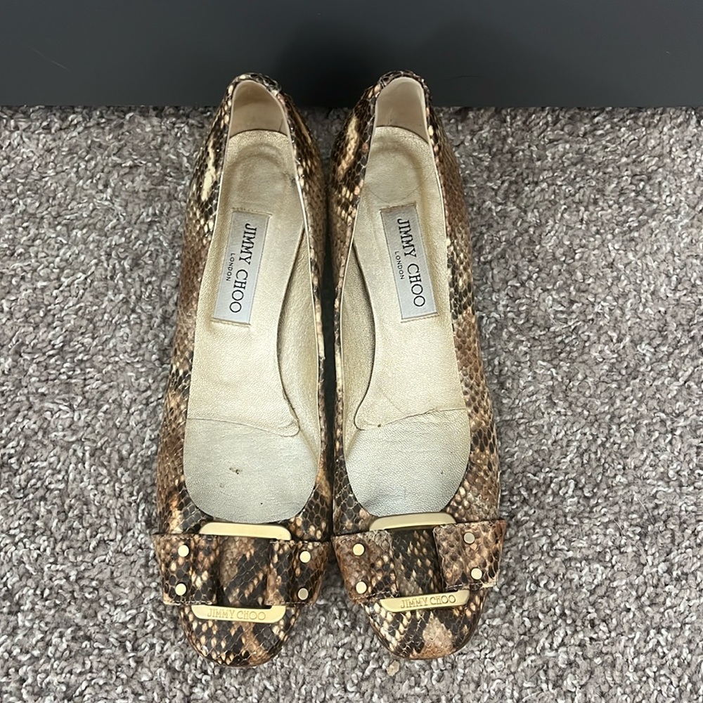 Jimmy Choo Snakepint Kitten Heels